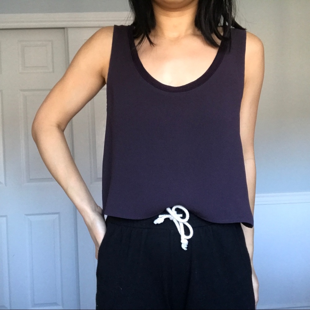 Aritzia Babaton Davis Blouse in Dark Purple. Women’s size XS.